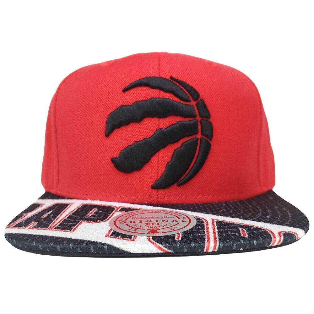 Toronto Raptors Mitchell & Ness NBA Snapback Hat Cap‎ 3D Logo Bill Logo Red NWT